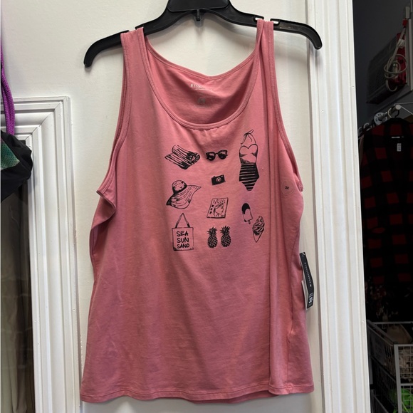 Old Navy Pink Graphic Tank Top - Picture 2 of 3